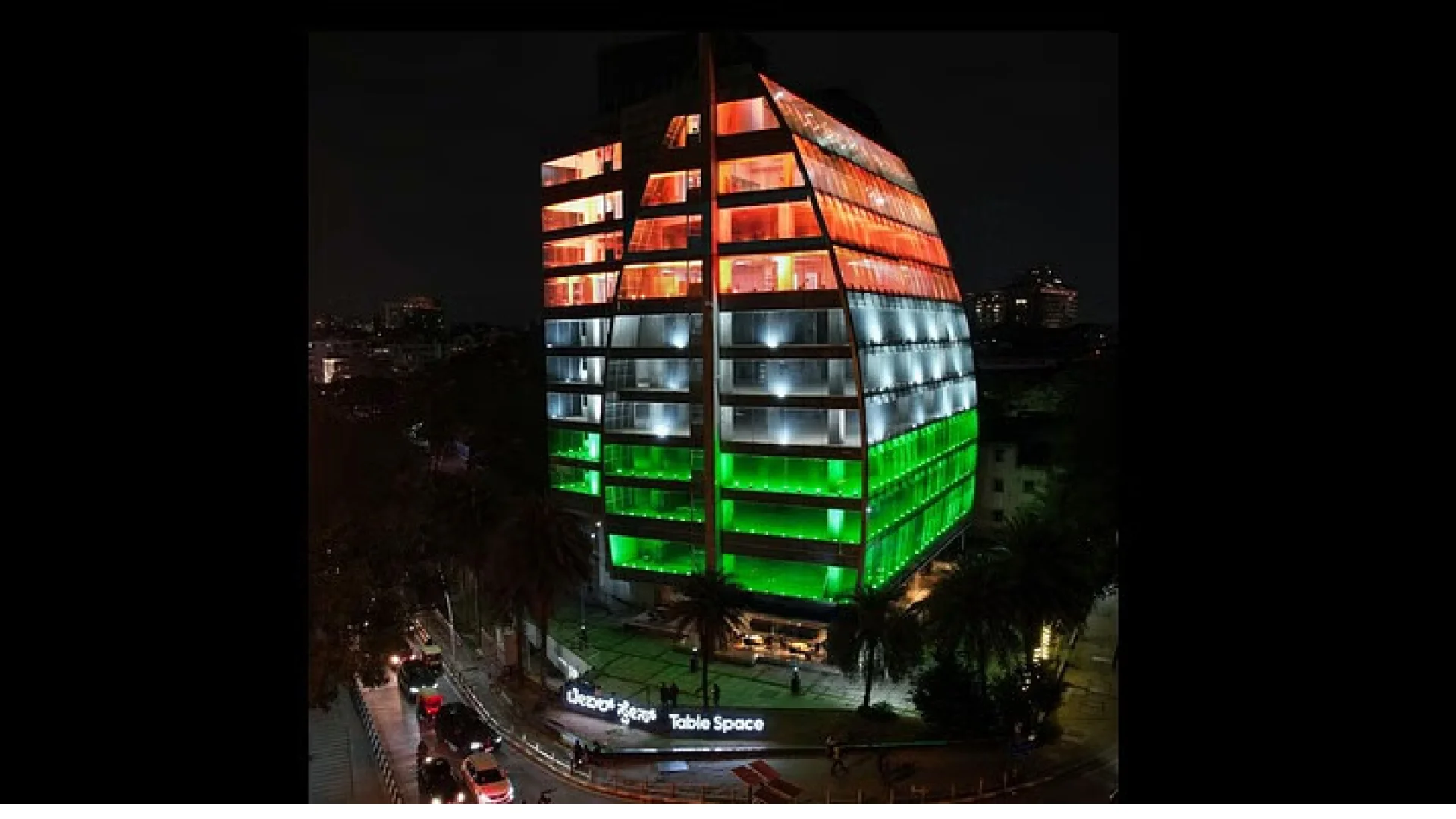Table SpaceTowers to be illuminated in the Tricolour today